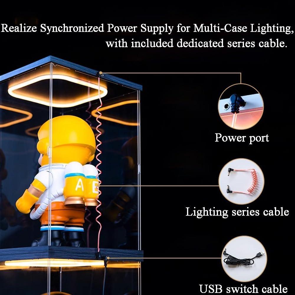 Caja de Exhibición Acrílica Duvin para Muñeca Labubu 39.88 cm LED