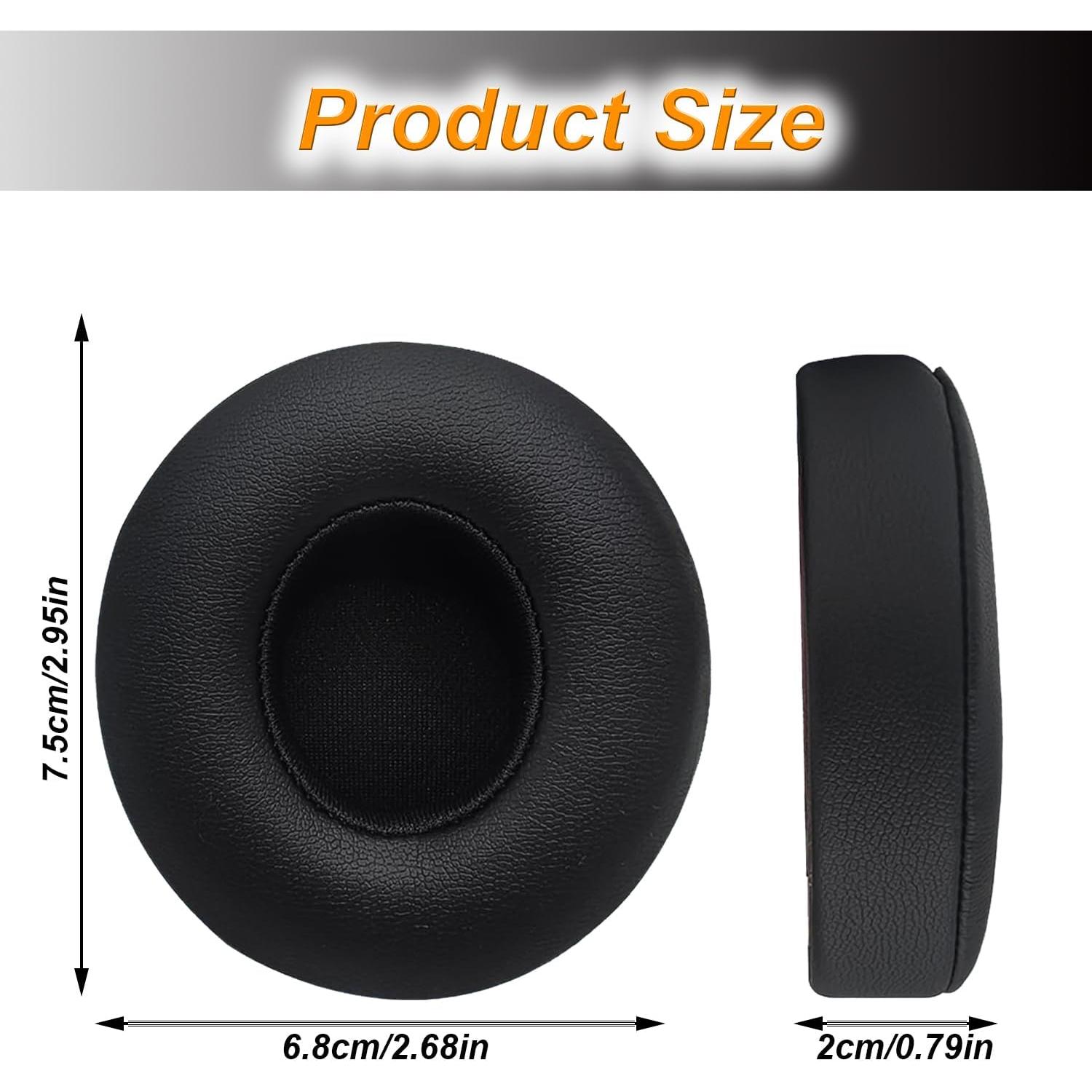 Almohadillas de Repuesto para Auriculares Beats Solo 2/3 - Cuero Suave y Espuma de Memoria