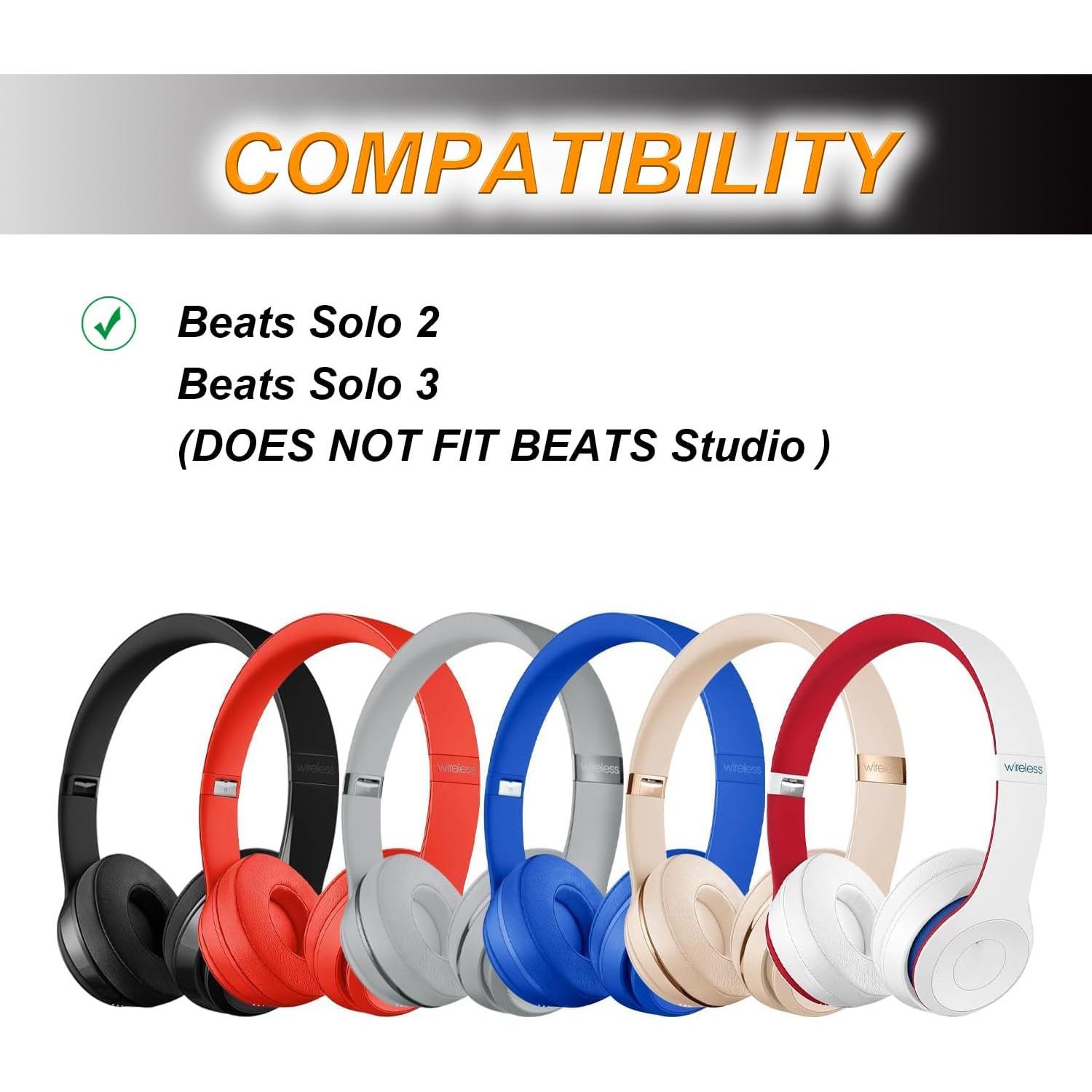 Almohadillas de Repuesto para Auriculares Beats Solo 2/3 - Cuero Suave y Espuma de Memoria