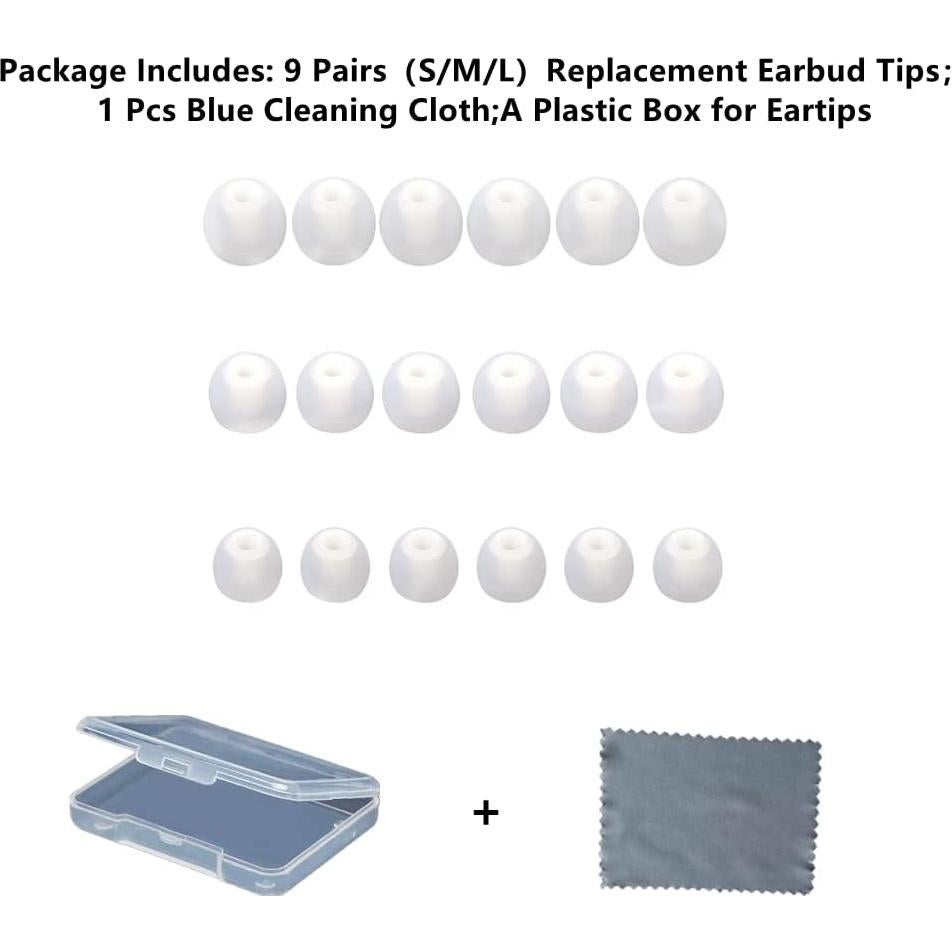 Consejos de Reemplazo de Auriculares Silicona S/M/L 9 Pares