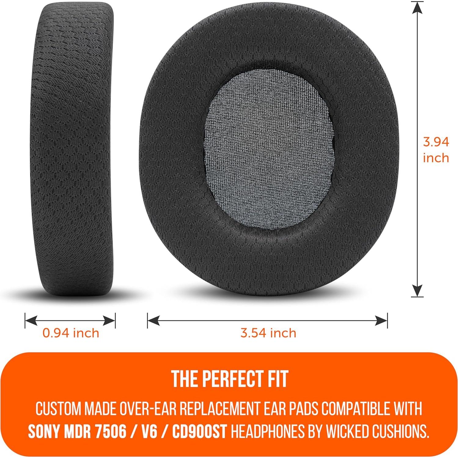 Almohadillas de Gel Refrigerante Wicked Cushions para Sony MDR-7506, MDR-CD900ST y MDR-V6 - Negro