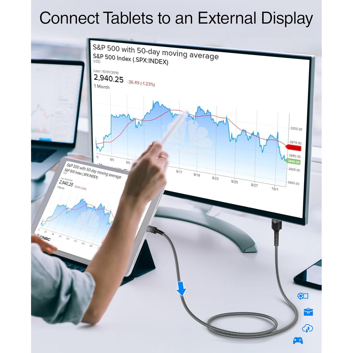 Cable USB C a HDMI BlueRigger 8K 1.83m 60Hz 48Gbps