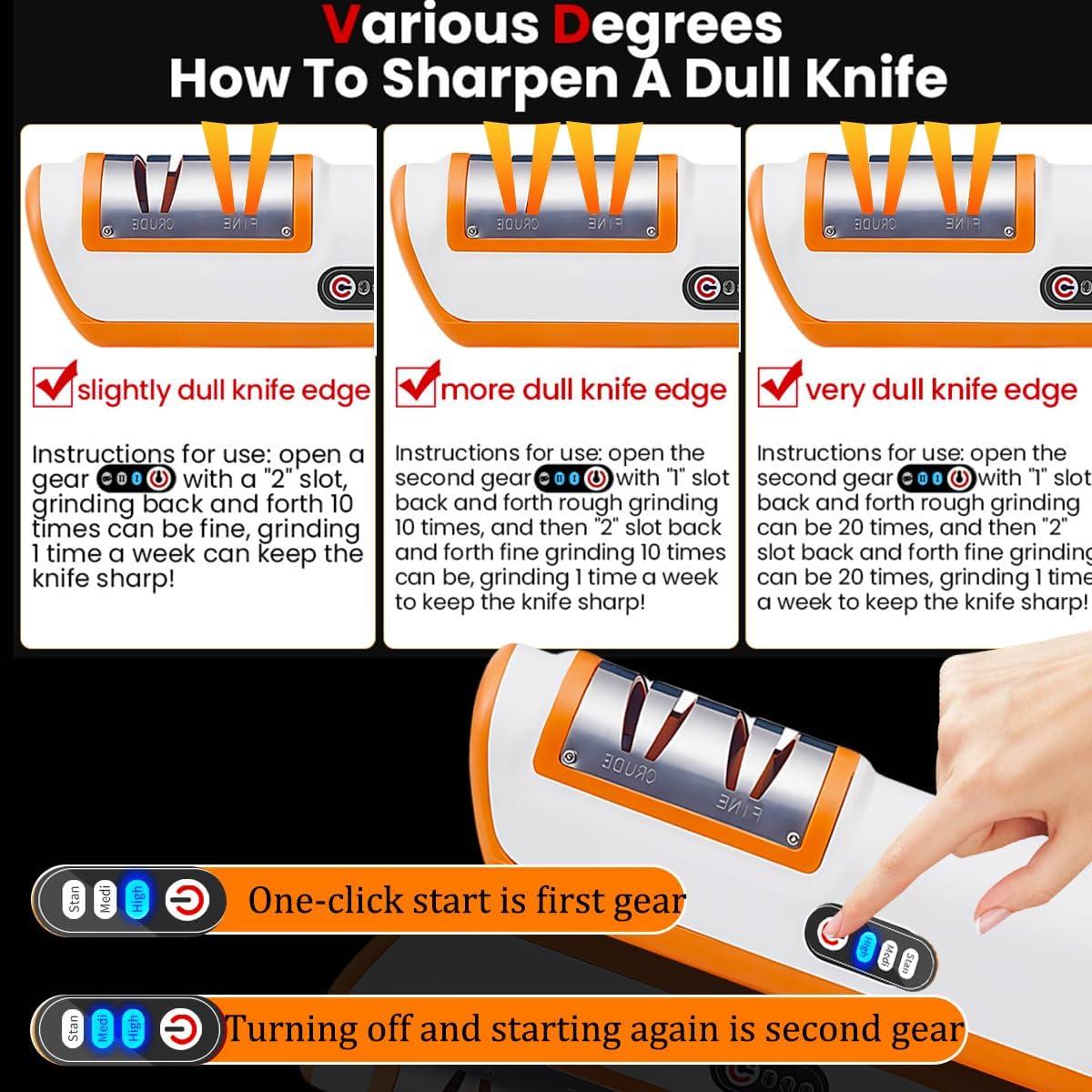 Afilador eléctrico de cuchillos Genérico 2 etapas 363g