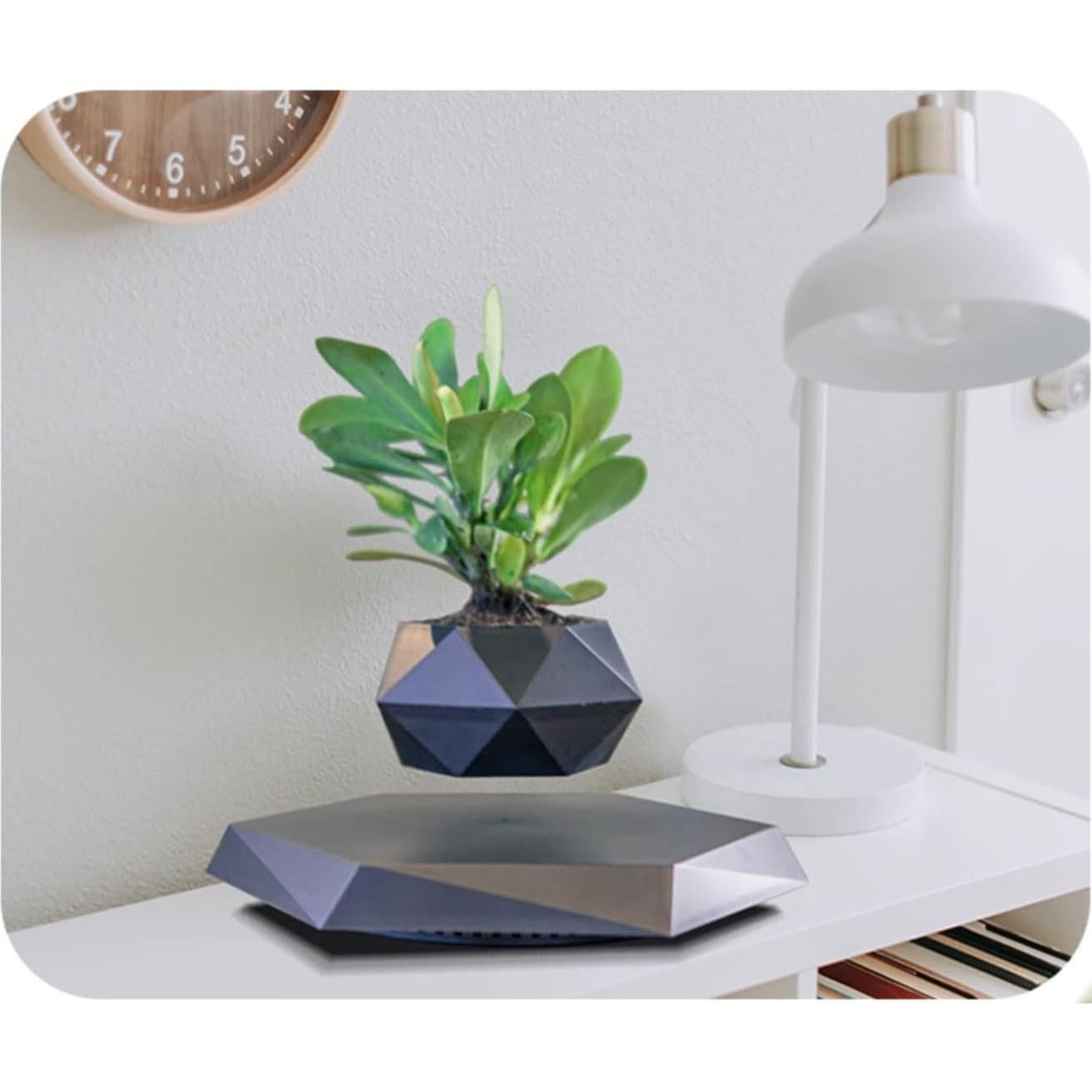 Maceta Flotante Magnética GUIYING Hexagonal Negra 30 cm