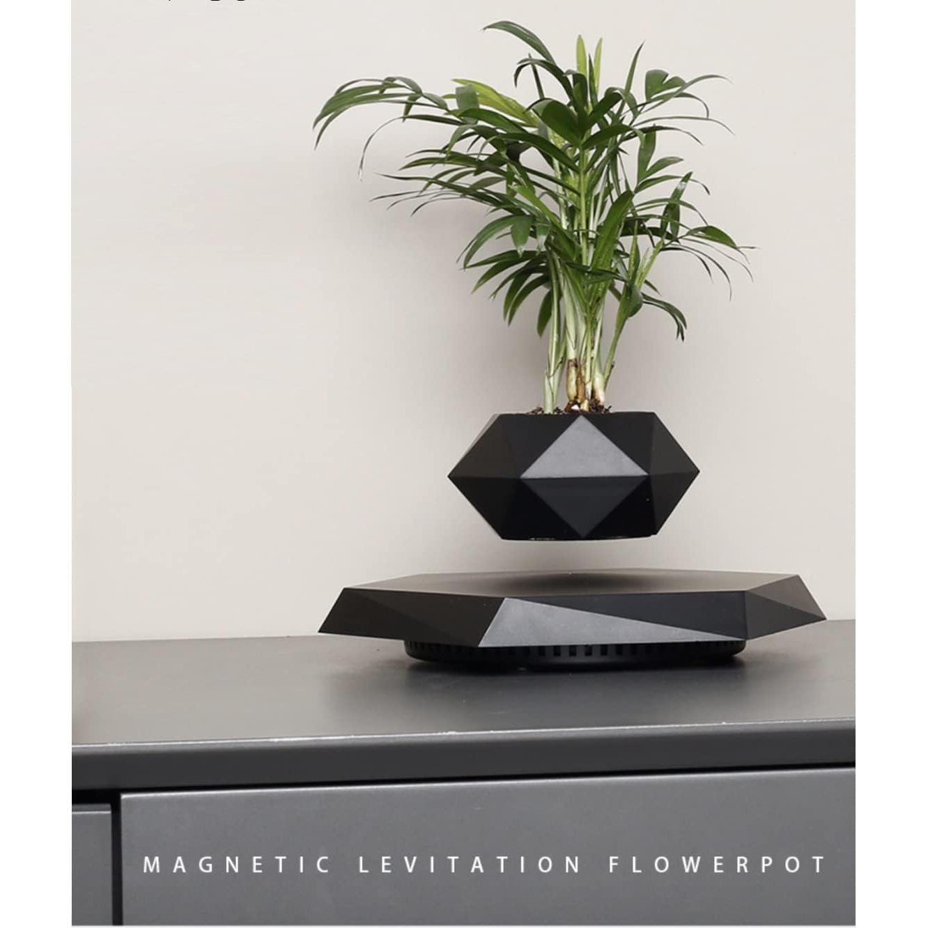 Maceta Flotante Magnética GUIYING Hexagonal Negra 30 cm