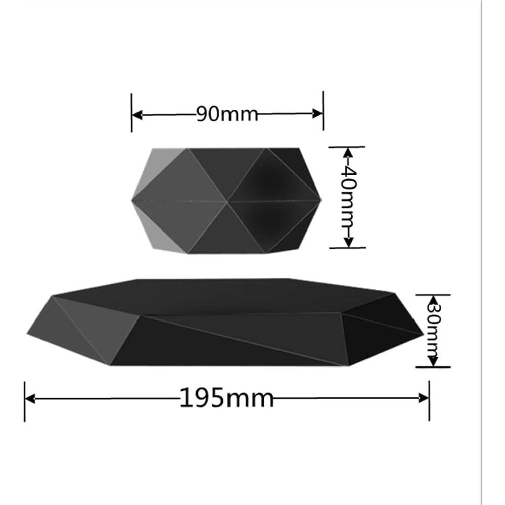 Maceta Flotante Magnética GUIYING Hexagonal Negra 30 cm