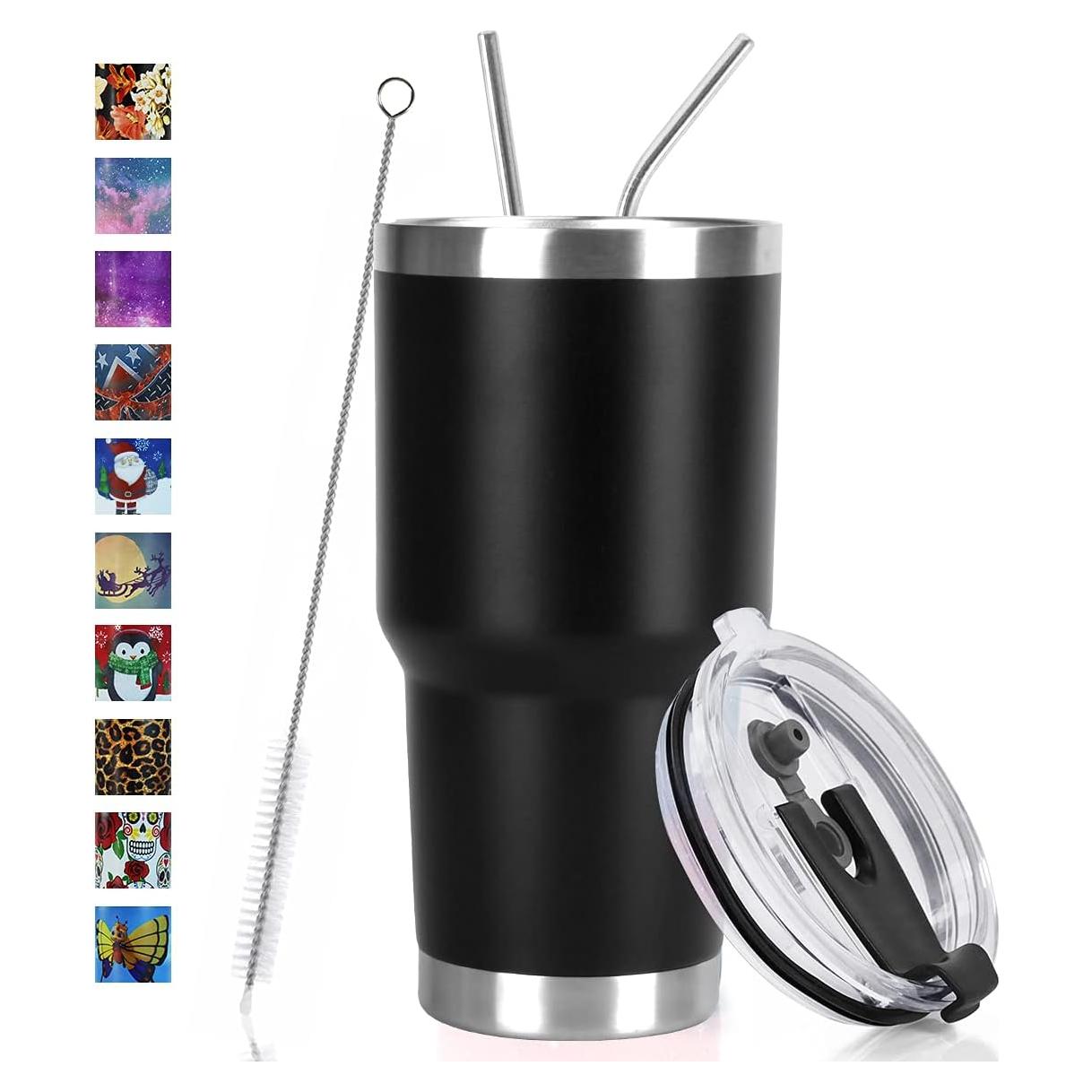 Vaso Aislado Doble Pared SYACOT 887ml Acero Inoxidable Negro