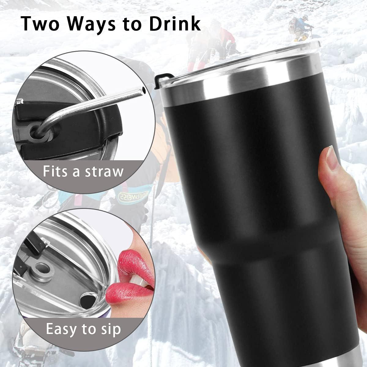 Vaso Aislado Doble Pared SYACOT 887ml Acero Inoxidable Negro