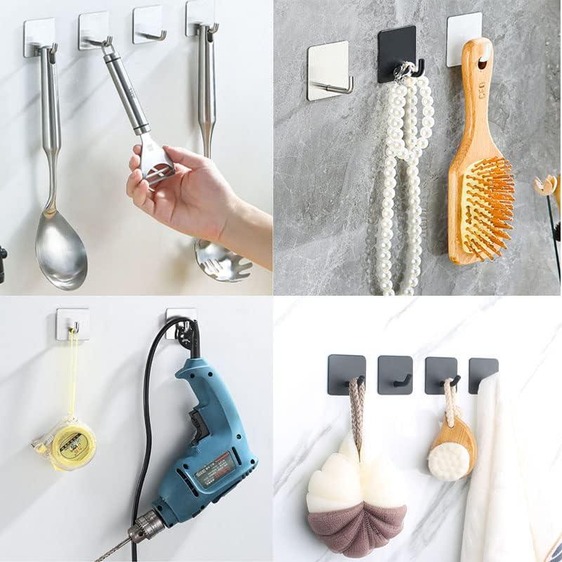 Paquete de 8 Ganchos Adhesivos Aobvrey para Ducha - Negro