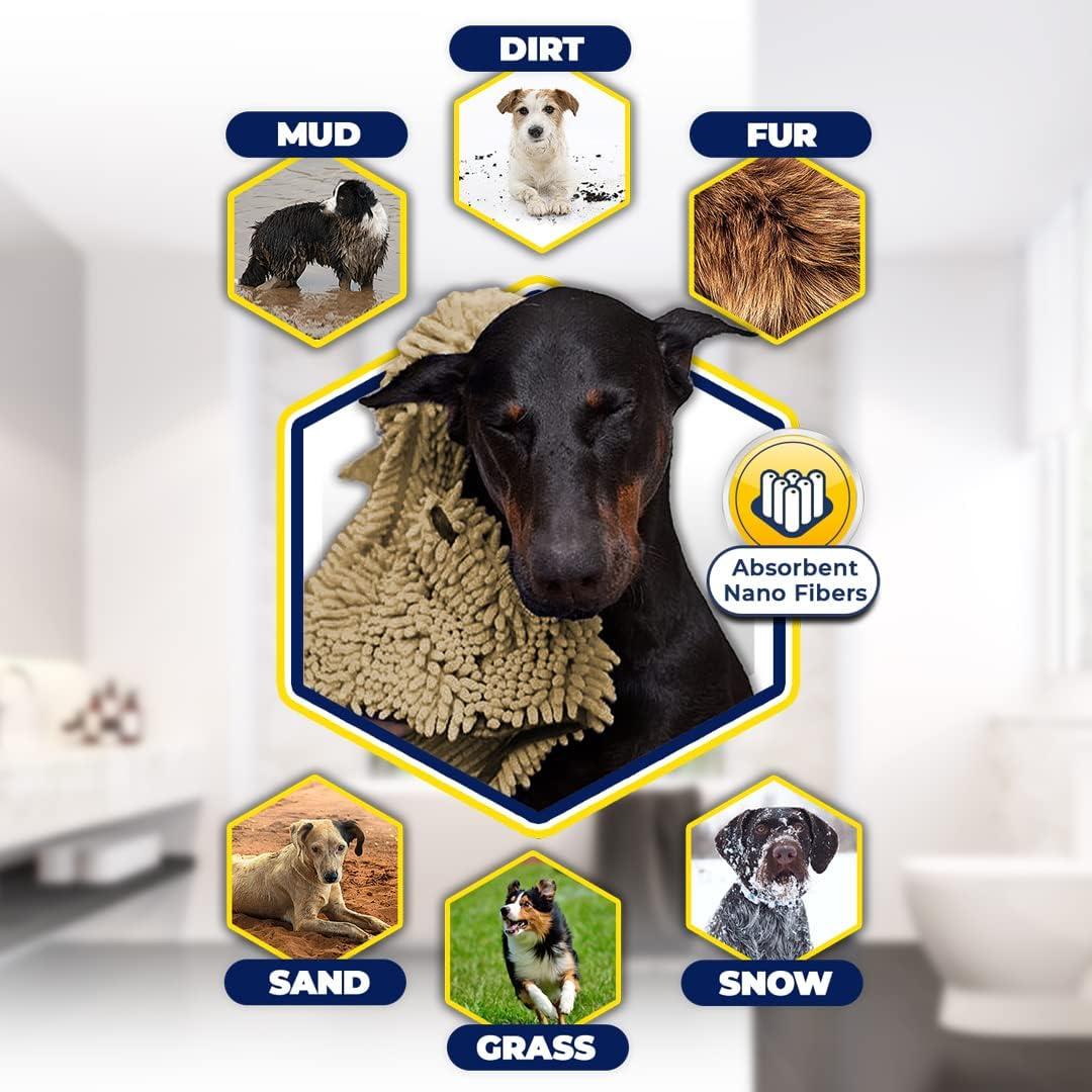 Toalla Secadora de Perros Muddy Mat Microfibra Beige 33x79cm