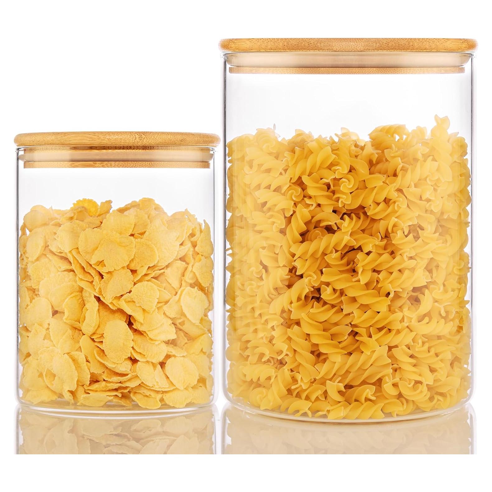 Tarros de Vidrio Herméticos HomArtist 105oz y 48oz - Juego de 2