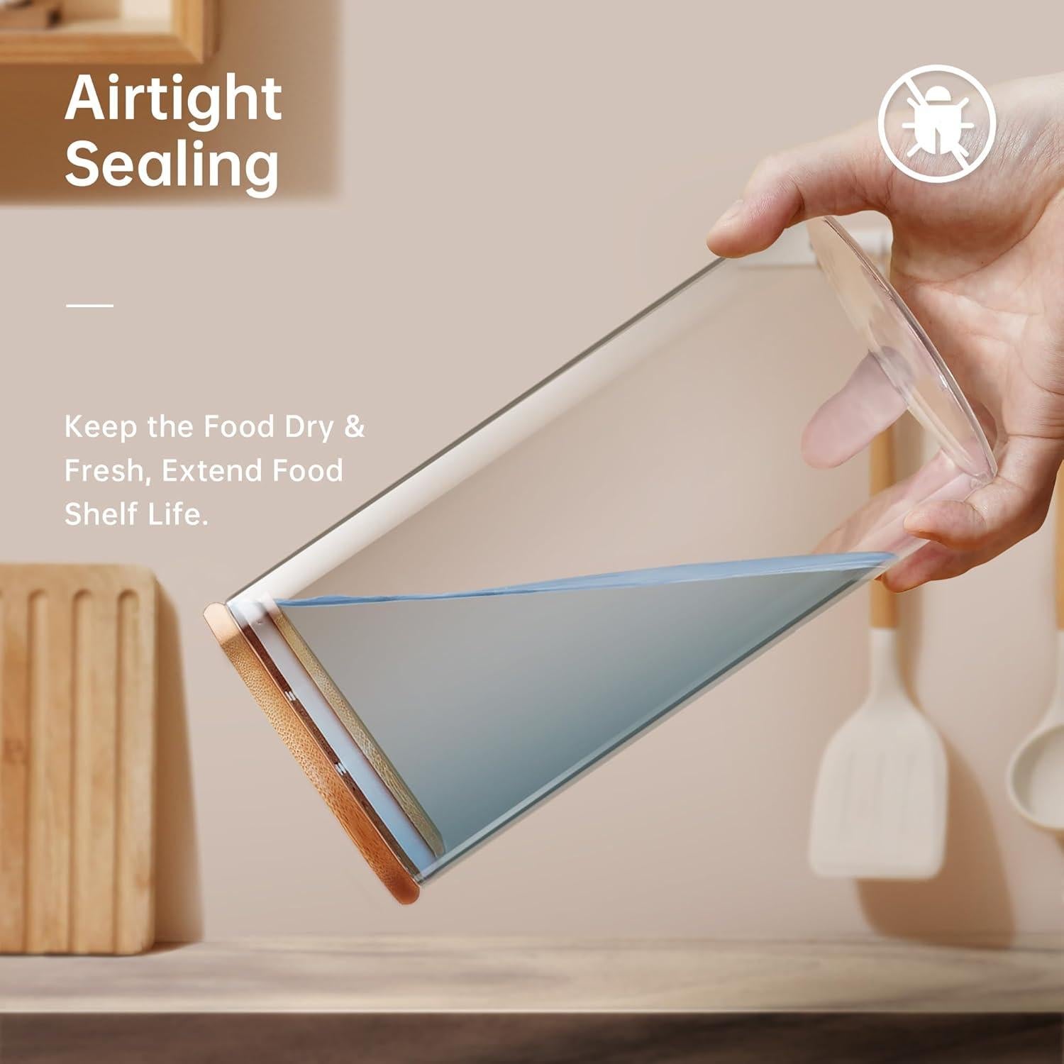 Tarros de Vidrio Herméticos HomArtist 105oz y 48oz - Juego de 2