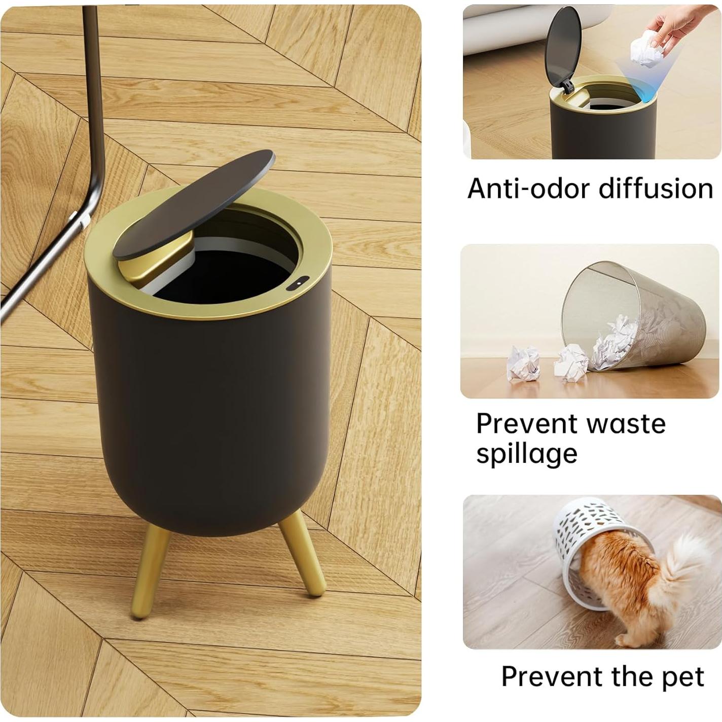 Papelera Automática URALFA 7L con Sensor de Movimiento Negra