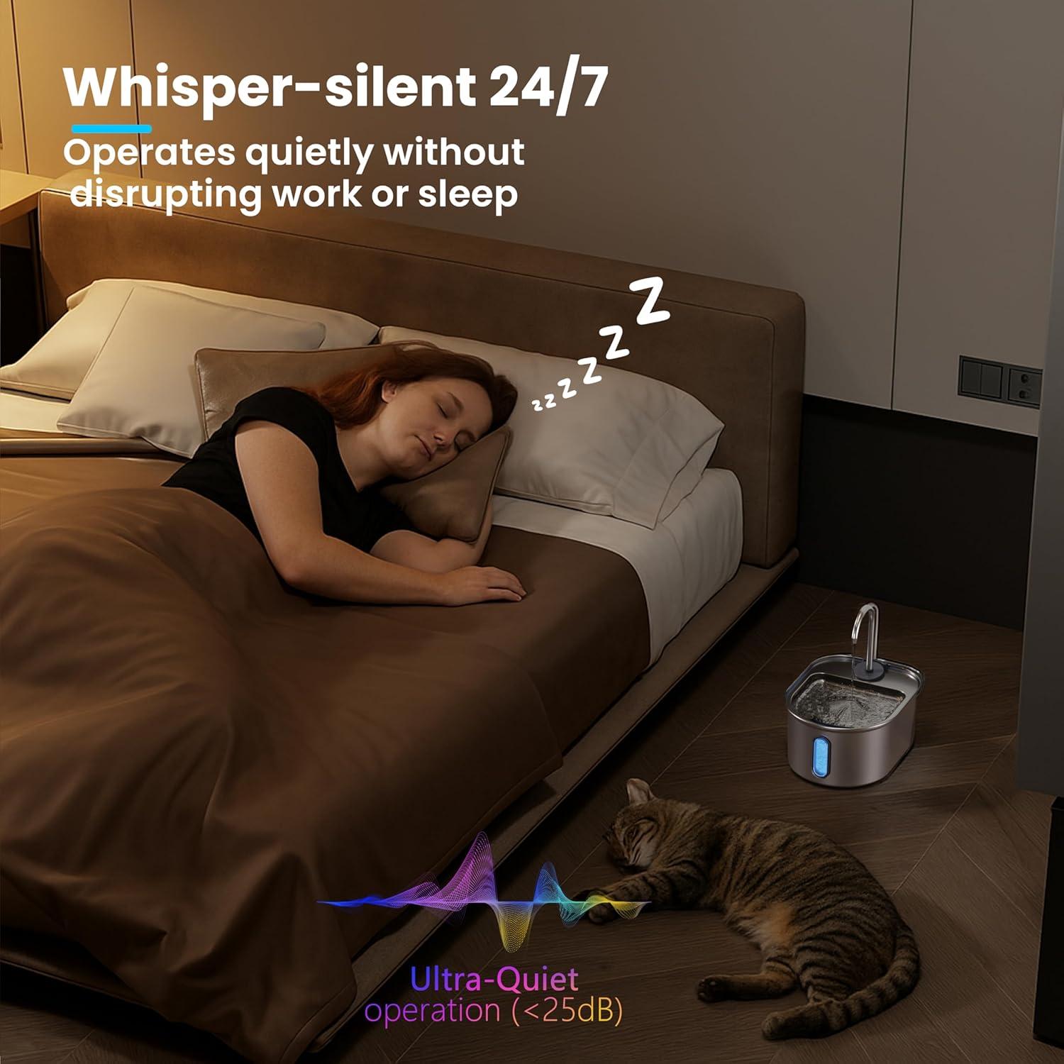 Fuente de Agua para Gatos Petinstinct 3.2L Acero Inoxidable