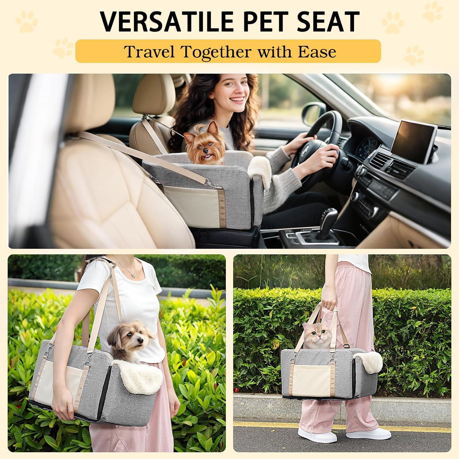 Asiento de Coche para Perros VavoPaw Consola Pickup Gris 48x38cm