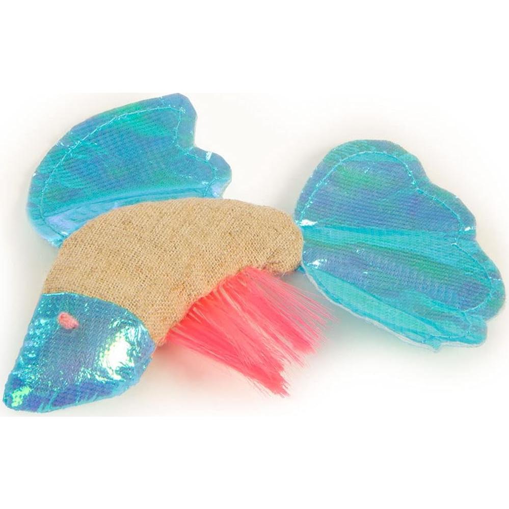 Juguete para Gato Petlinks Batty Beta Fish Crinkle - Beige/Azul