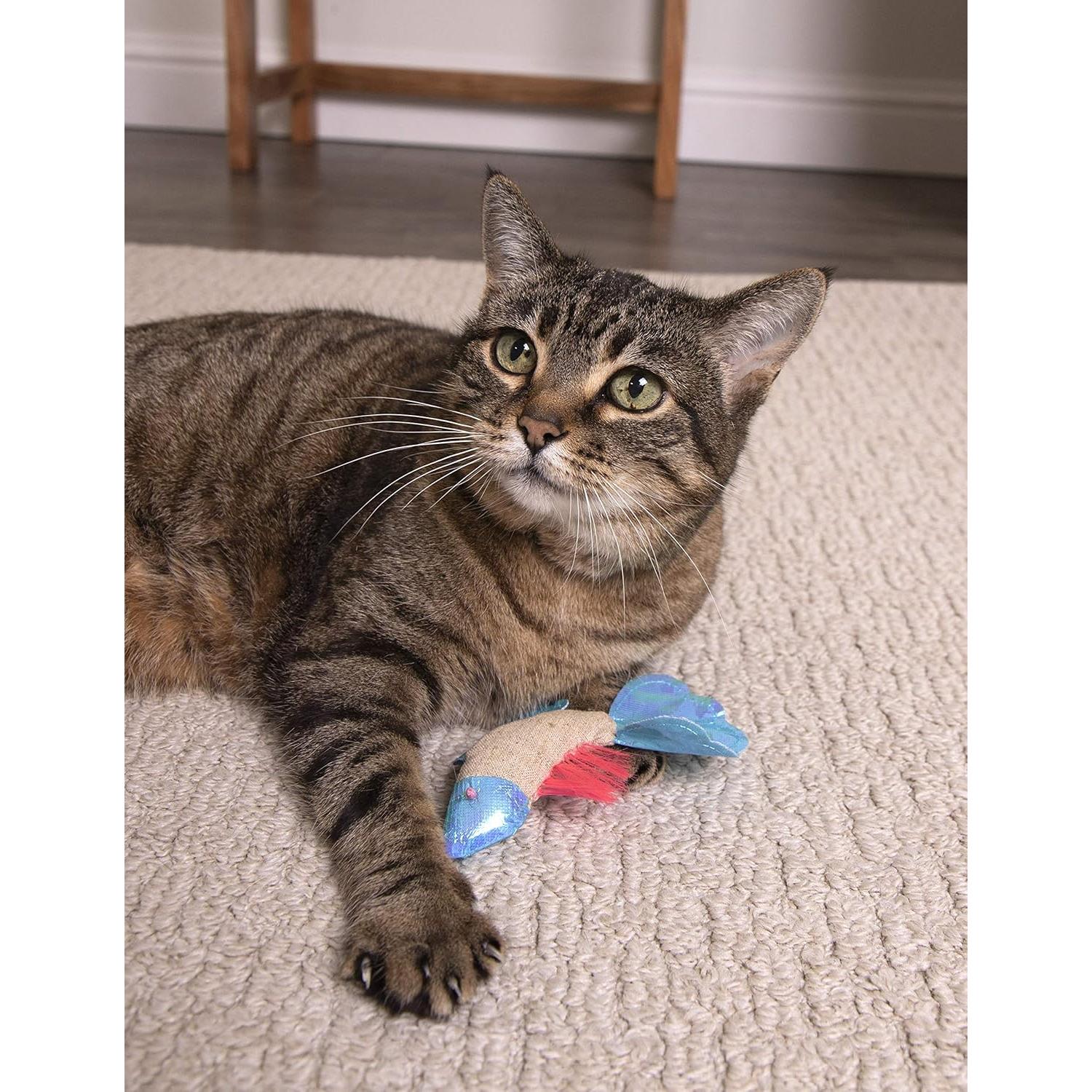 Juguete para Gato Petlinks Batty Beta Fish Crinkle - Beige/Azul