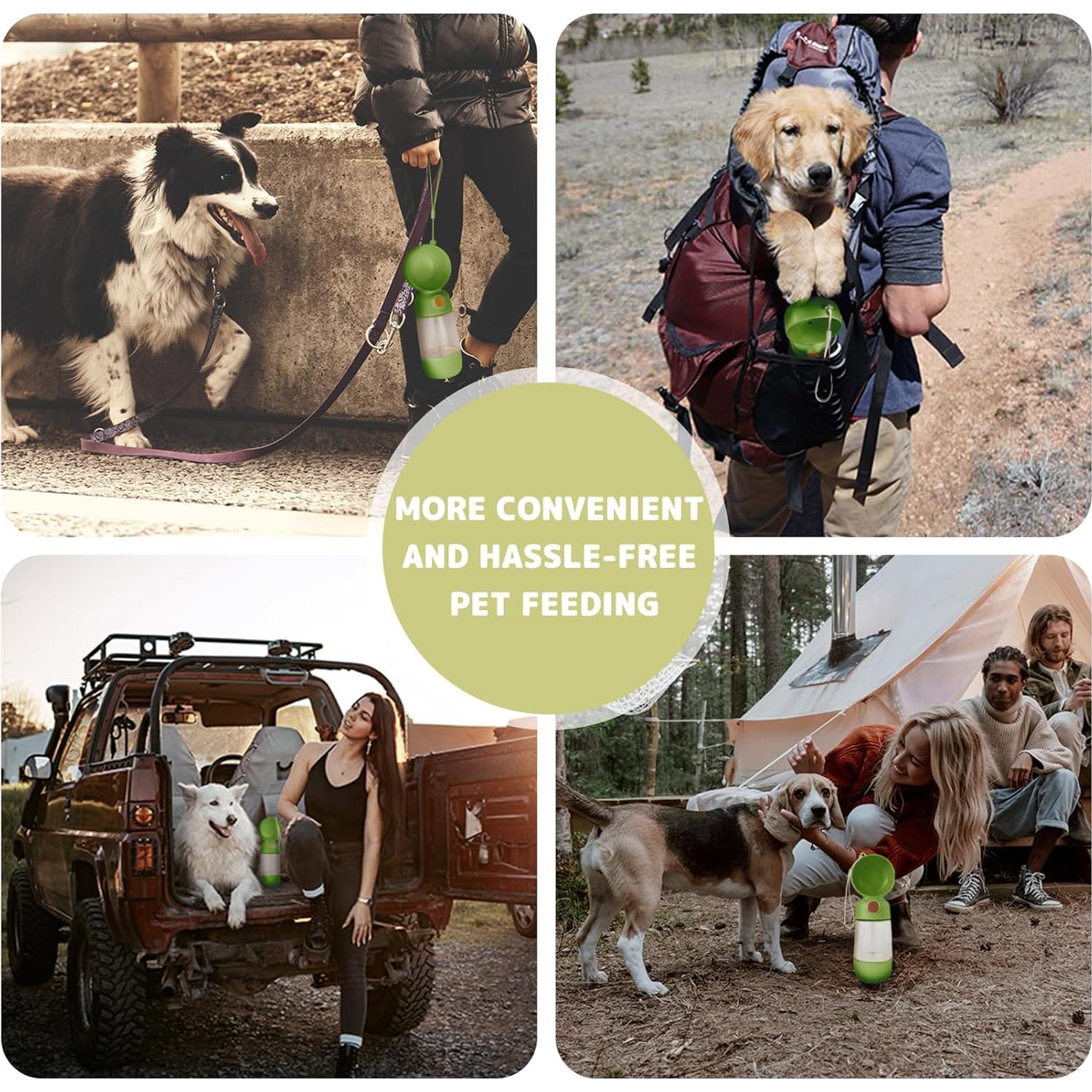 Botella de Agua para Perros BRIMFULITE 400ml Verde a Prueba de Fugas