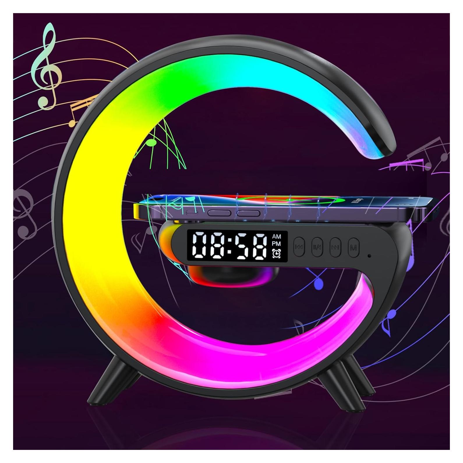 Lámpara de Noche LED FuyoSegen con Altavoz Bluetooth y Cargador Inalámbrico