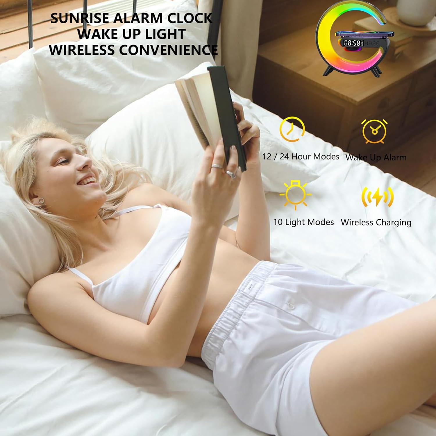 Lámpara de Noche LED FuyoSegen con Altavoz Bluetooth y Cargador Inalámbrico