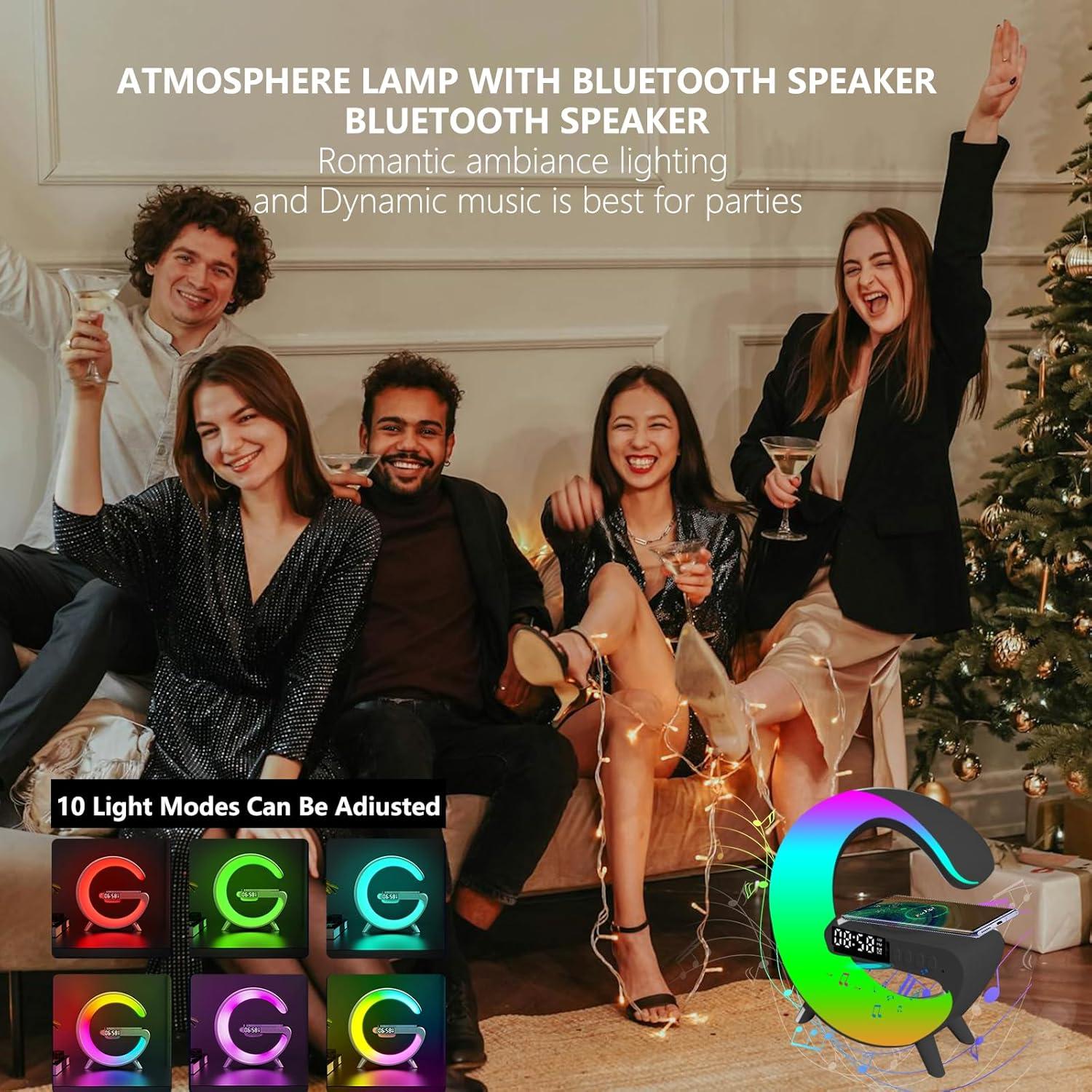 Lámpara de Noche LED FuyoSegen con Altavoz Bluetooth y Cargador Inalámbrico