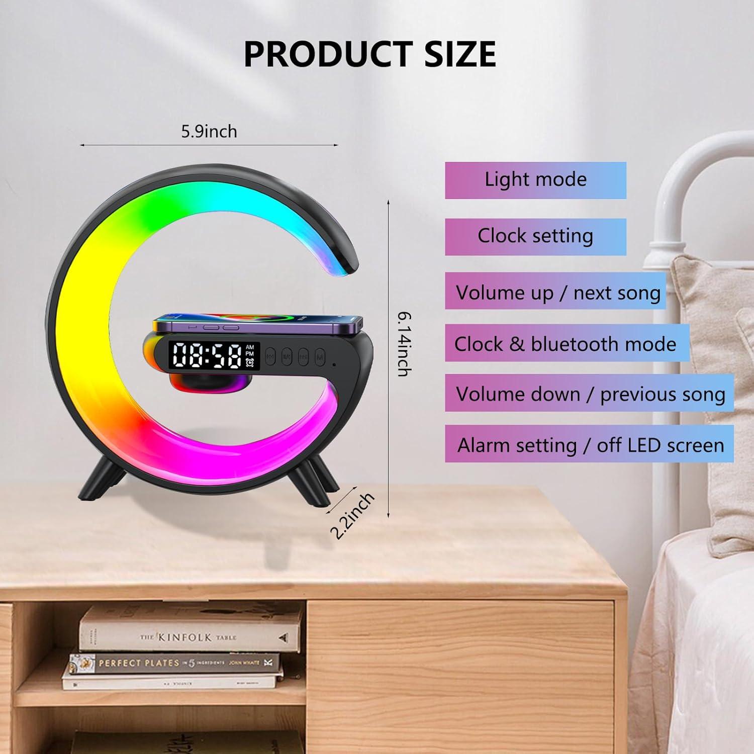 Lámpara de Noche LED FuyoSegen con Altavoz Bluetooth y Cargador Inalámbrico