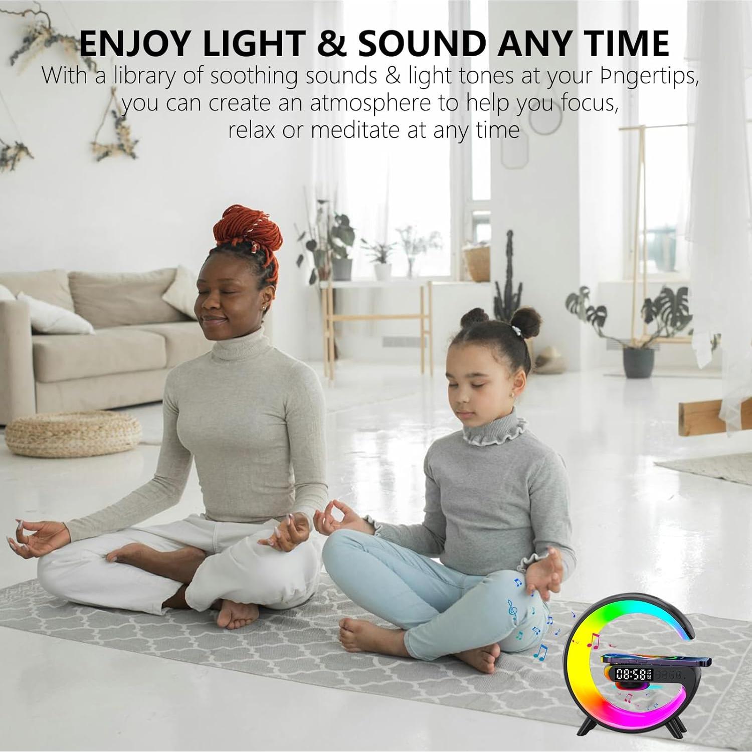 Lámpara de Noche LED FuyoSegen con Altavoz Bluetooth y Cargador Inalámbrico