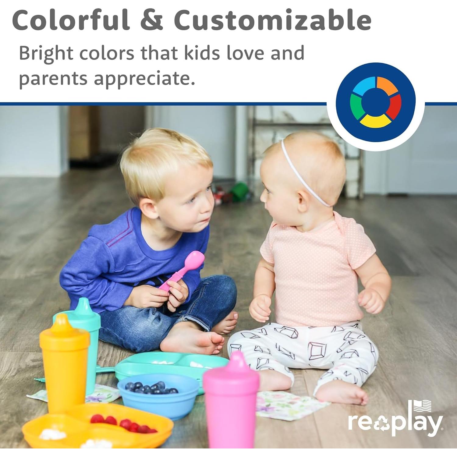 Platos Divididos Re-Play para Niños - Set de 3 Azul 19 cm