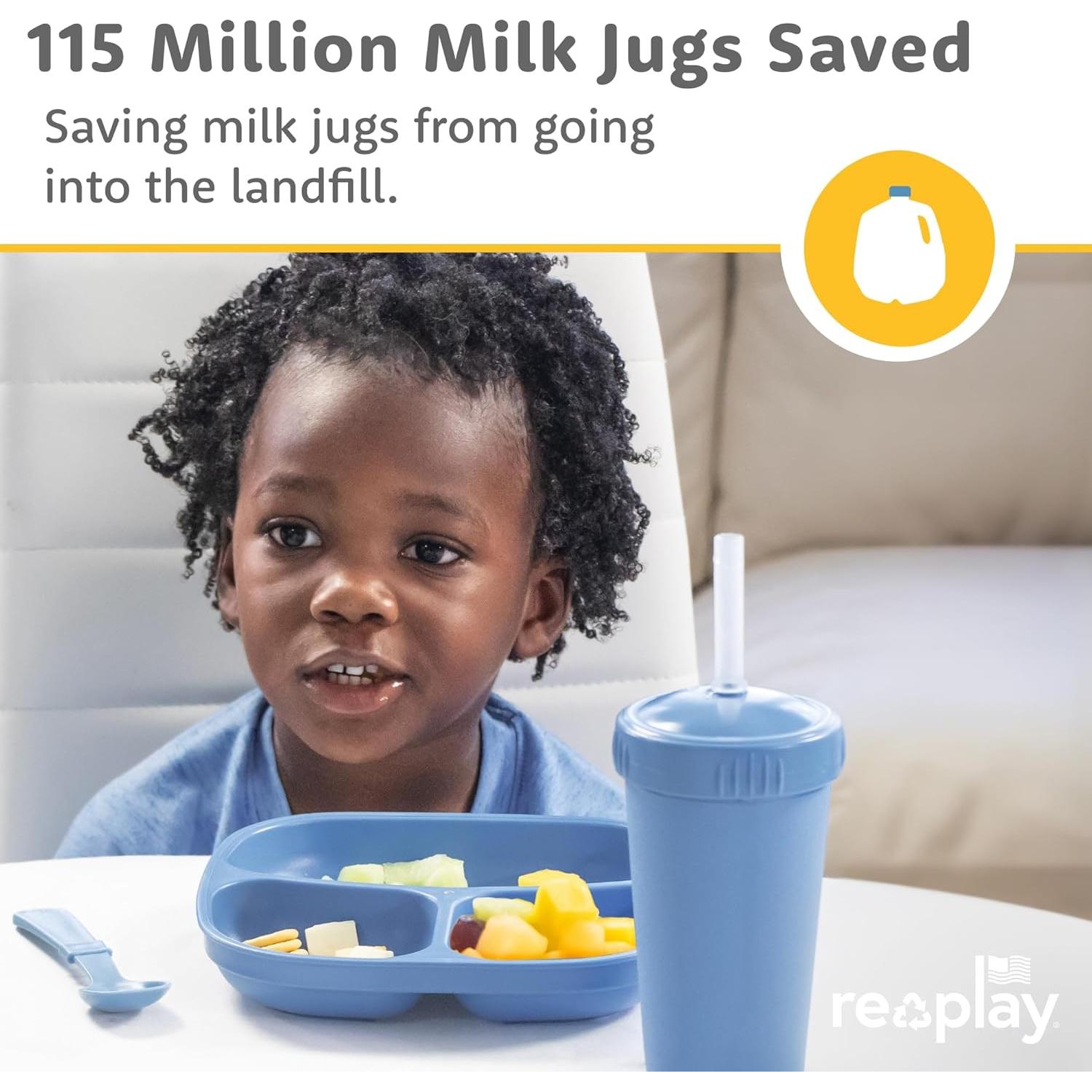 Platos Divididos Re-Play para Niños - Set de 3 Azul 19 cm