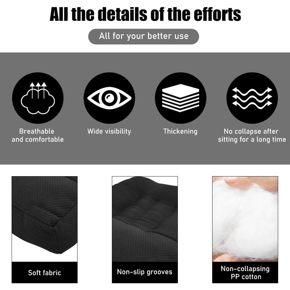 Cojín Elevador de Asiento Gasedin Negro 43.2x40.9 cm