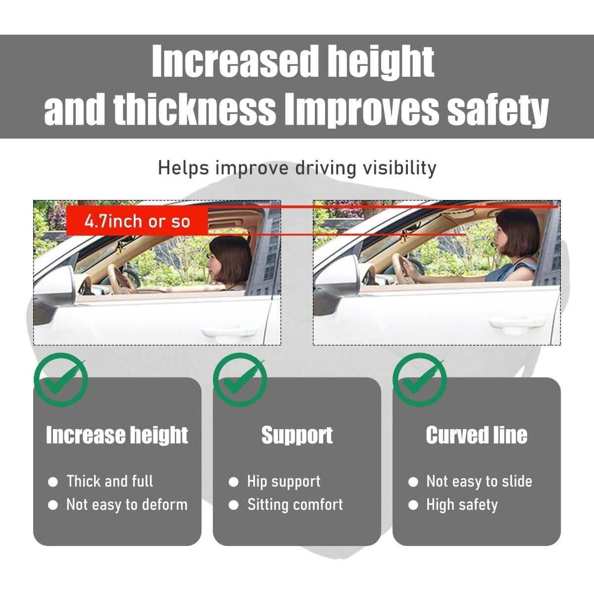 Cojín Elevador de Asiento Gasedin Negro 43.2x40.9 cm