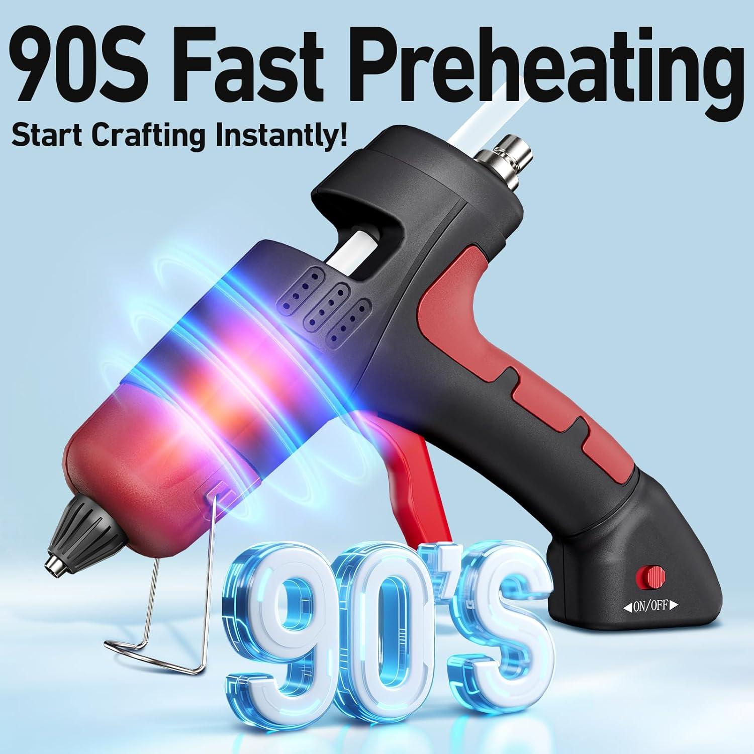 Pistola de Pegamento Caliente Inalámbrica DajiZynx 20W 30 Barras