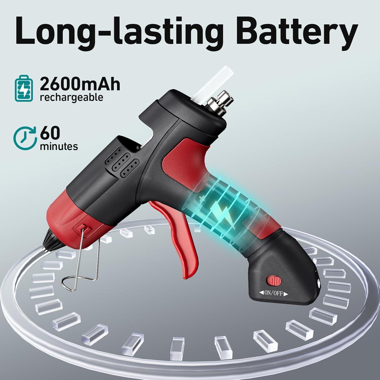 Pistola de Pegamento Caliente Inalámbrica DajiZynx 20W 30 Barras