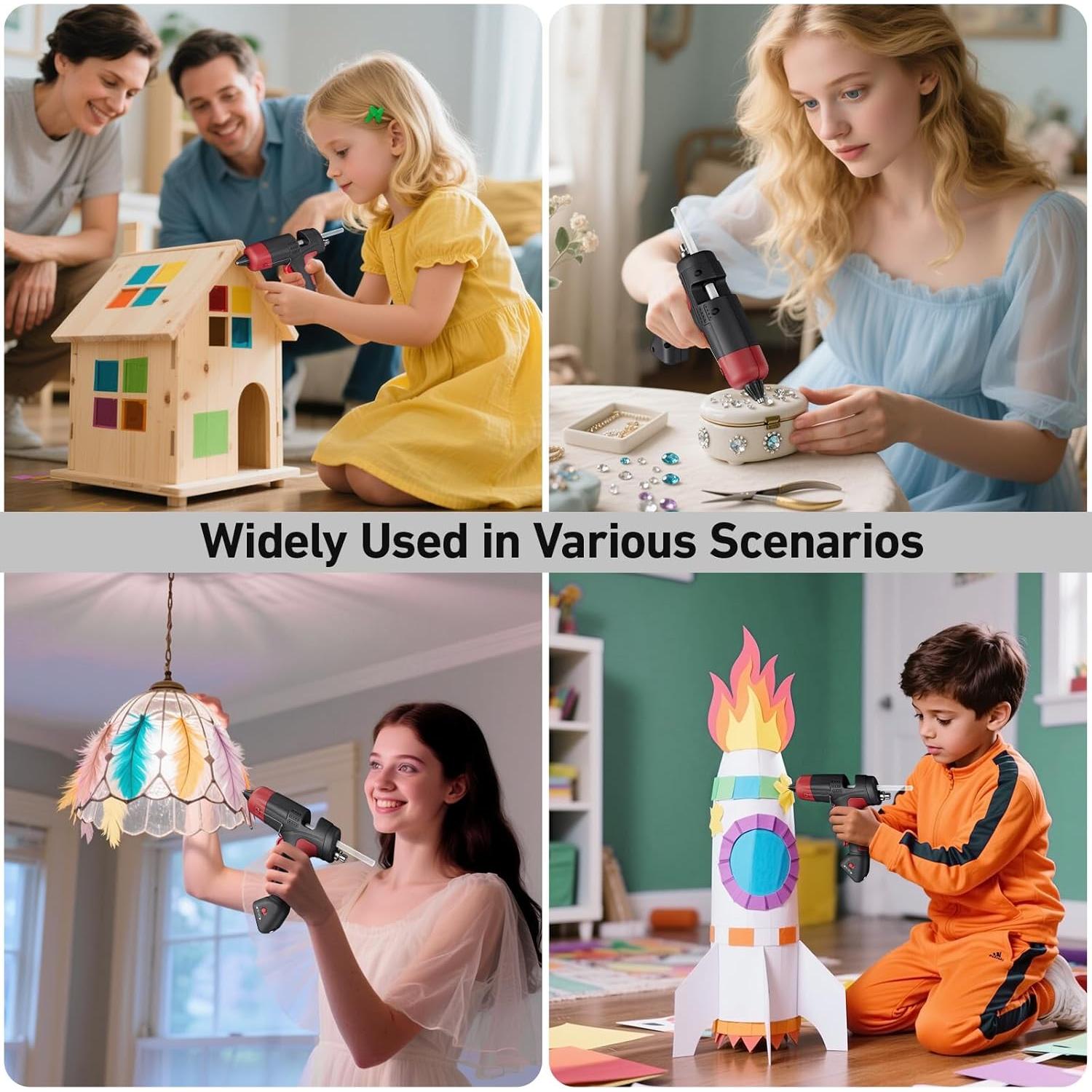 Pistola de Pegamento Caliente Inalámbrica DajiZynx 20W 30 Barras