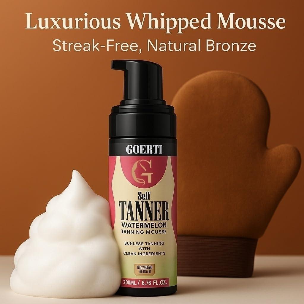 Mousse Bronceador GOERTI 200ml - Espuma Natural Sin Sol Medio