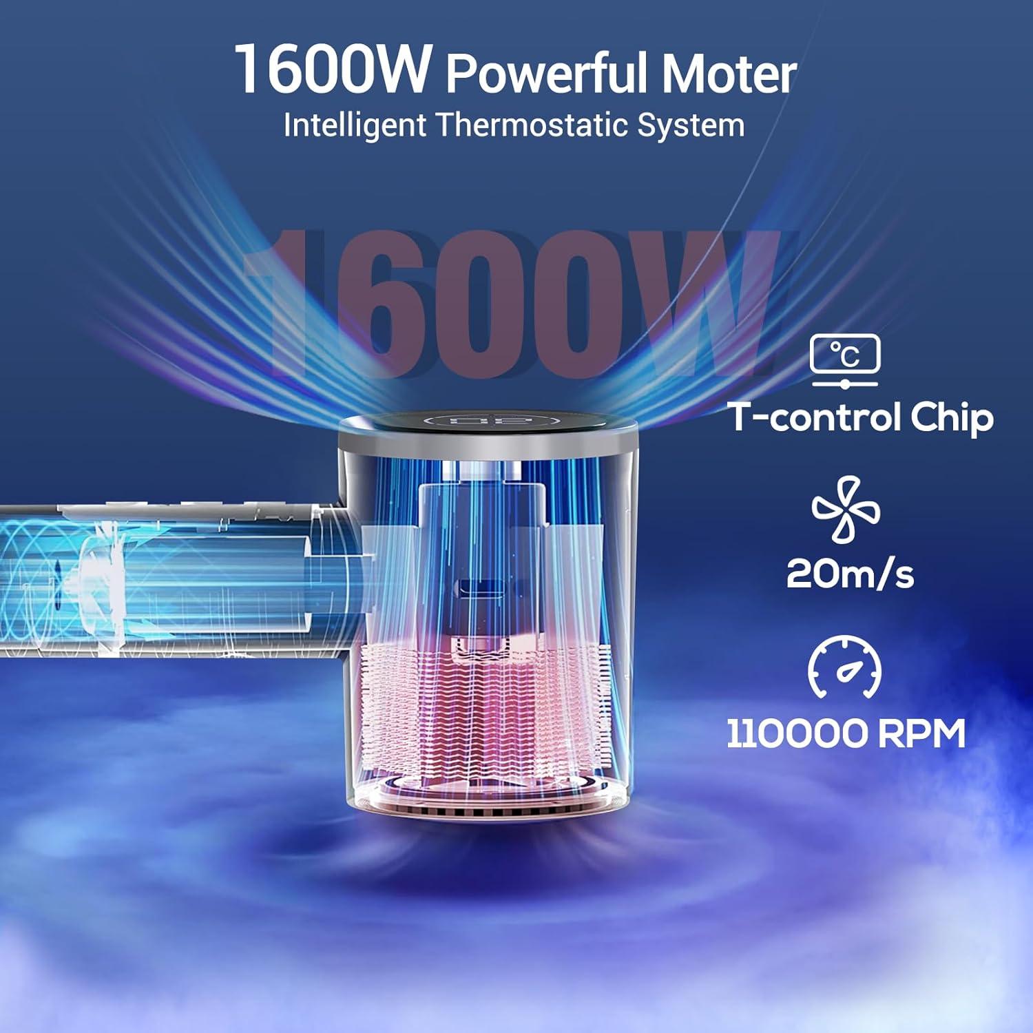 Secador de Pelo Iónico DRSPEE HC03 1600W con Difusor y LED