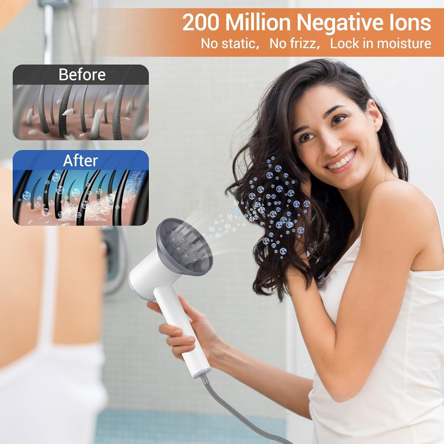 Secador de Pelo Iónico DRSPEE HC03 1600W con Difusor y LED