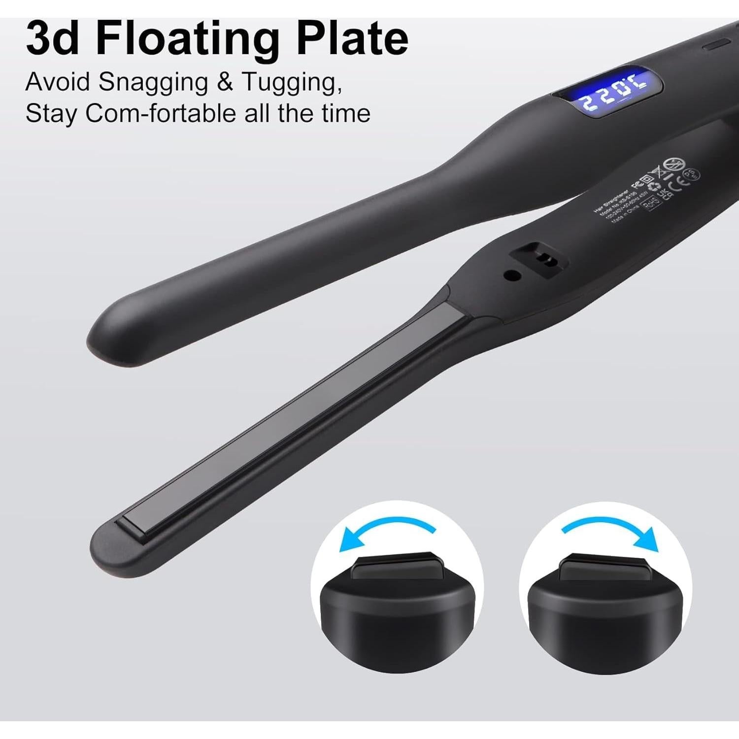 Plancha de Pelo Mini Profesional JAETON 2 en 1 para Cabello Corto