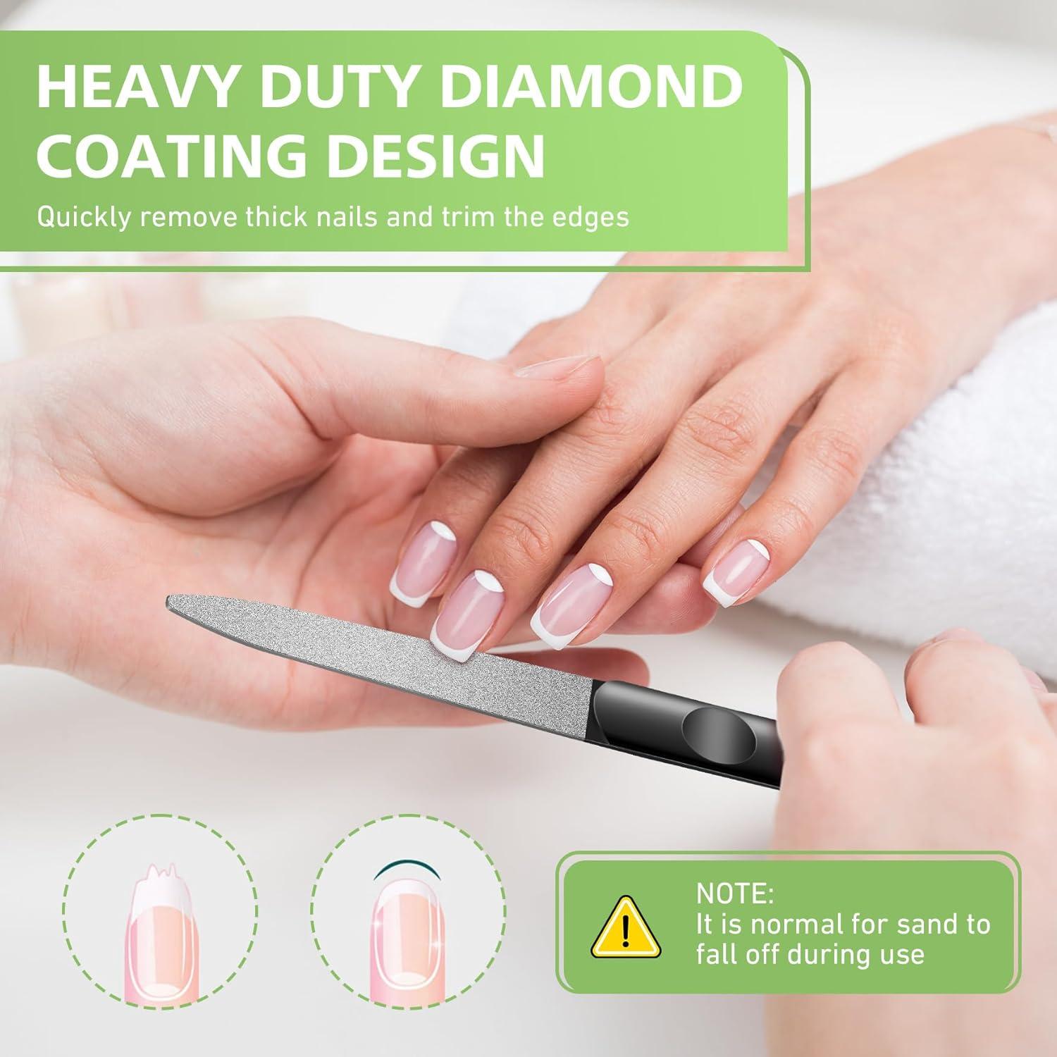 Lima de Uñas de Diamante BALUCA - Acero Inoxidable, 2 Piezas