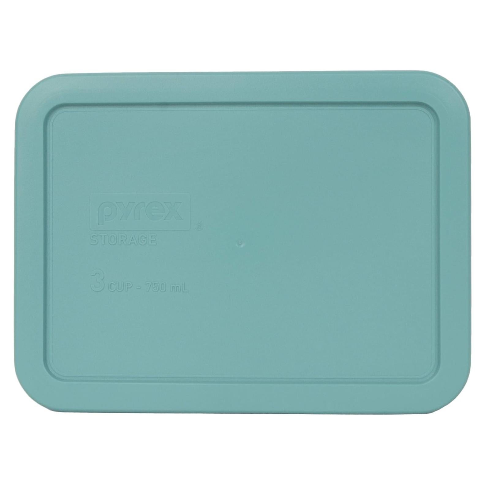 Tapa Rectangular Turquesa Pyrex 7210-PC 3 Tazas - Hecho en EE. UU.