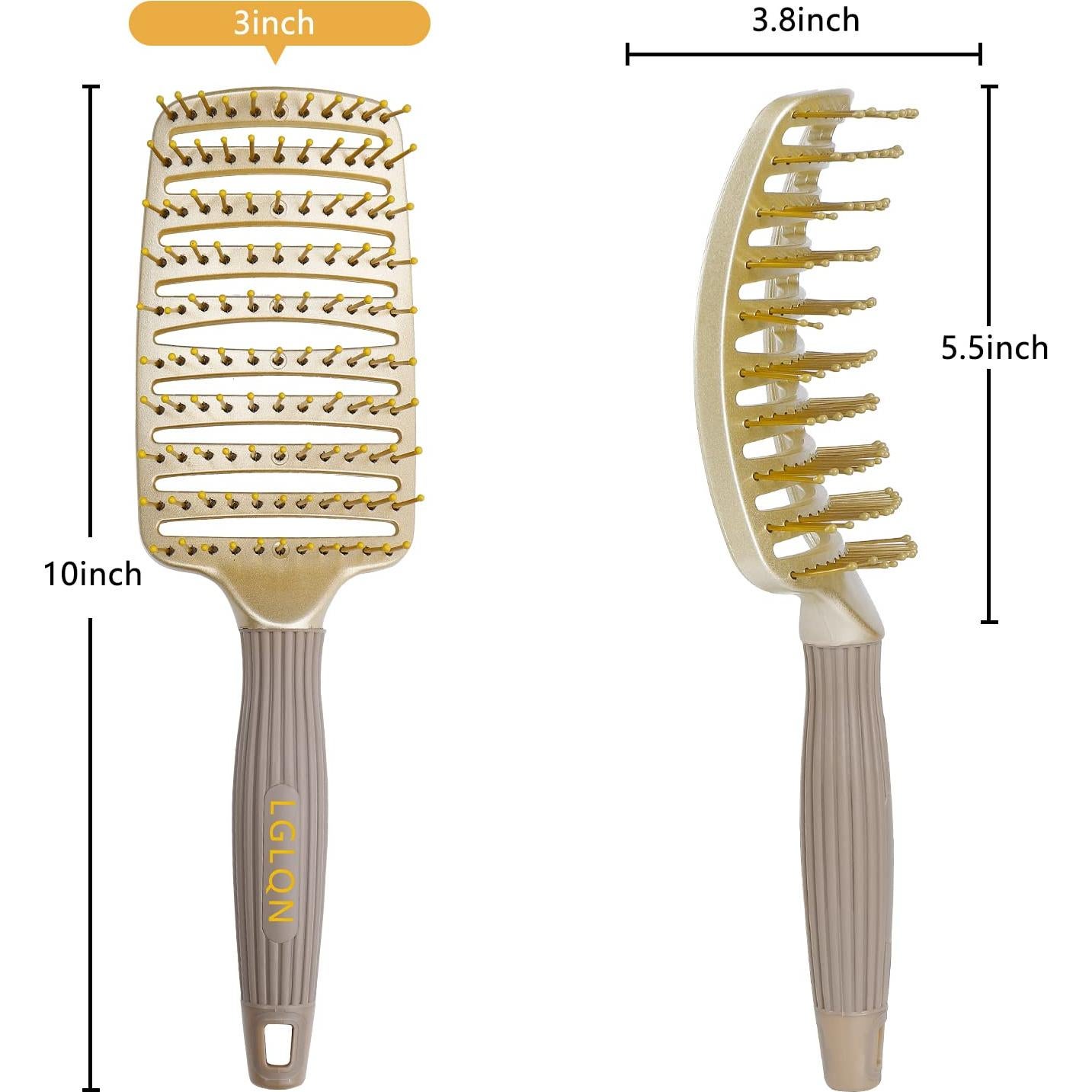 Cepillo Ventilado Curvado QIANGNI para Secado Rápido 7.62cm