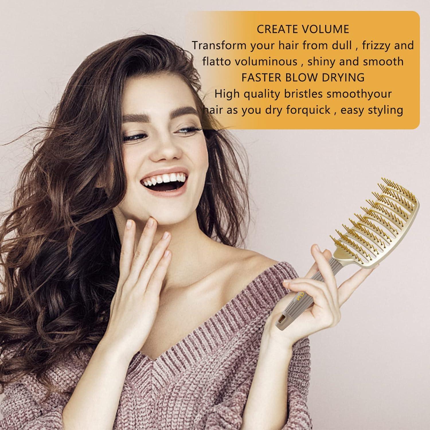 Cepillo Ventilado Curvado QIANGNI para Secado Rápido 7.62cm