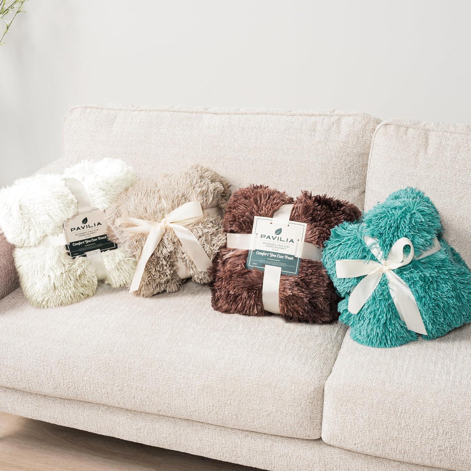 Manta de Piel de Oveja Falsa Pavilia 127x152 cm Crema