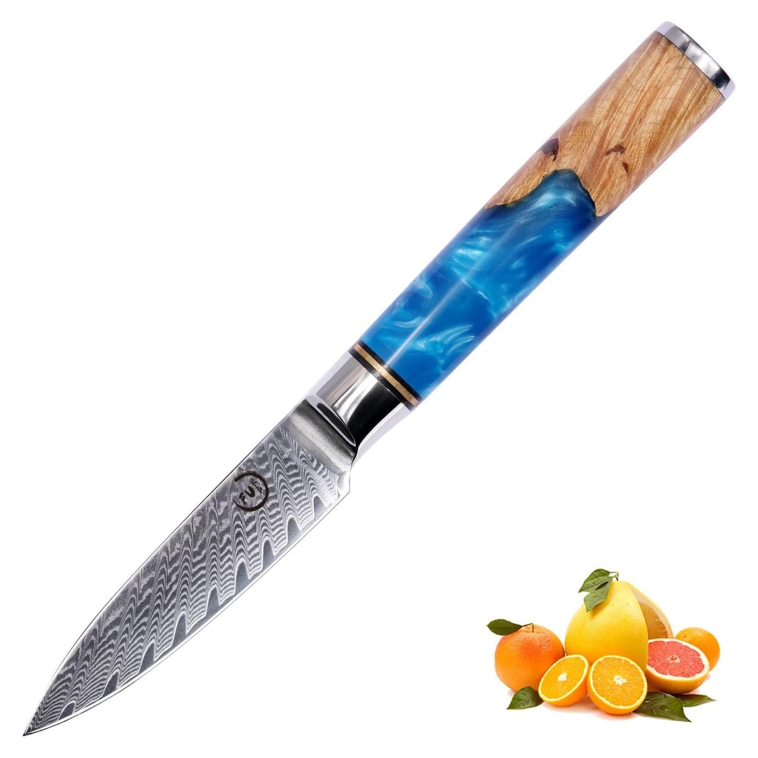 Cuchillo de Pelar Fukep 3.5" Damasco VG10 Acero 66 Capas