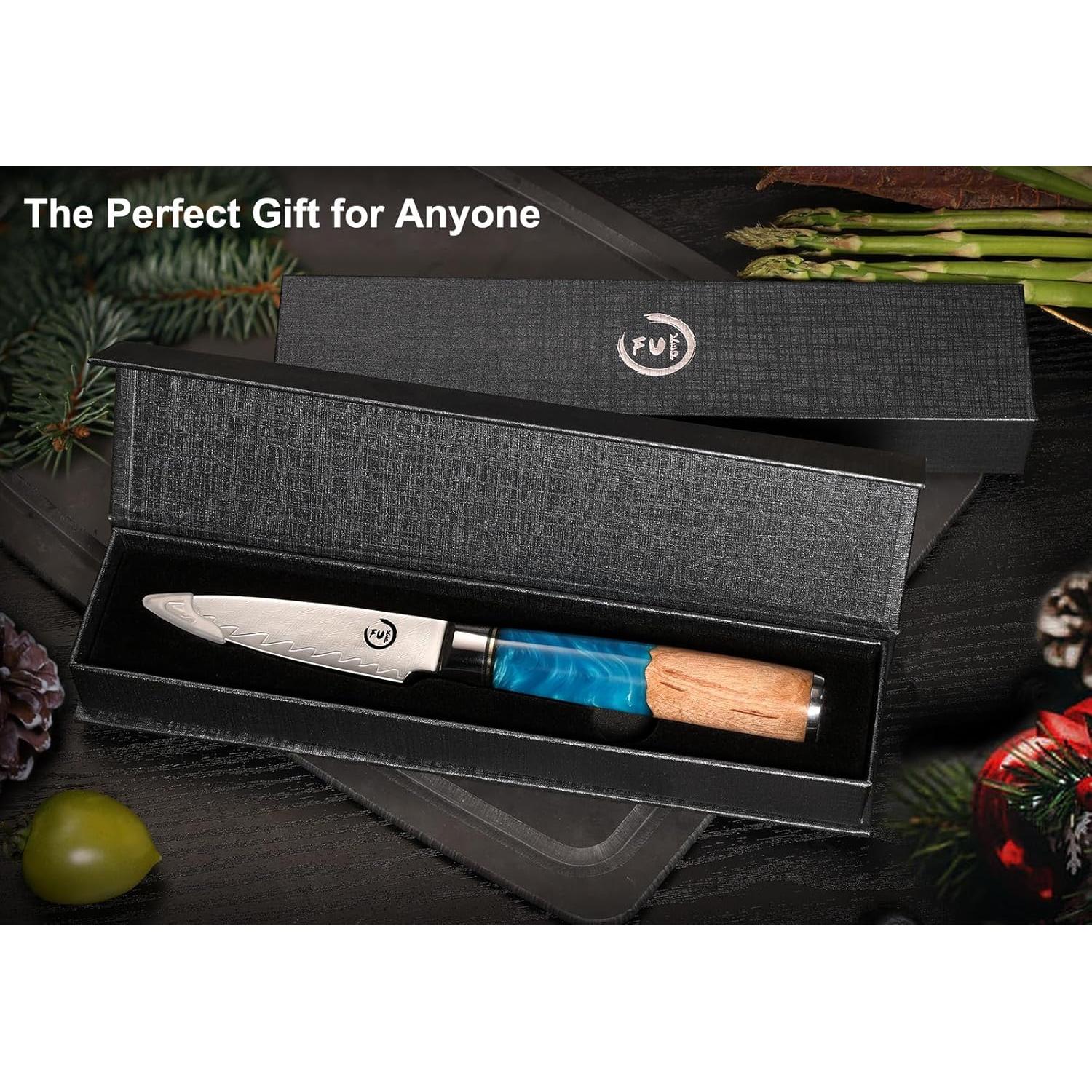 Cuchillo de Pelar Fukep 3.5" Damasco VG10 Acero 66 Capas