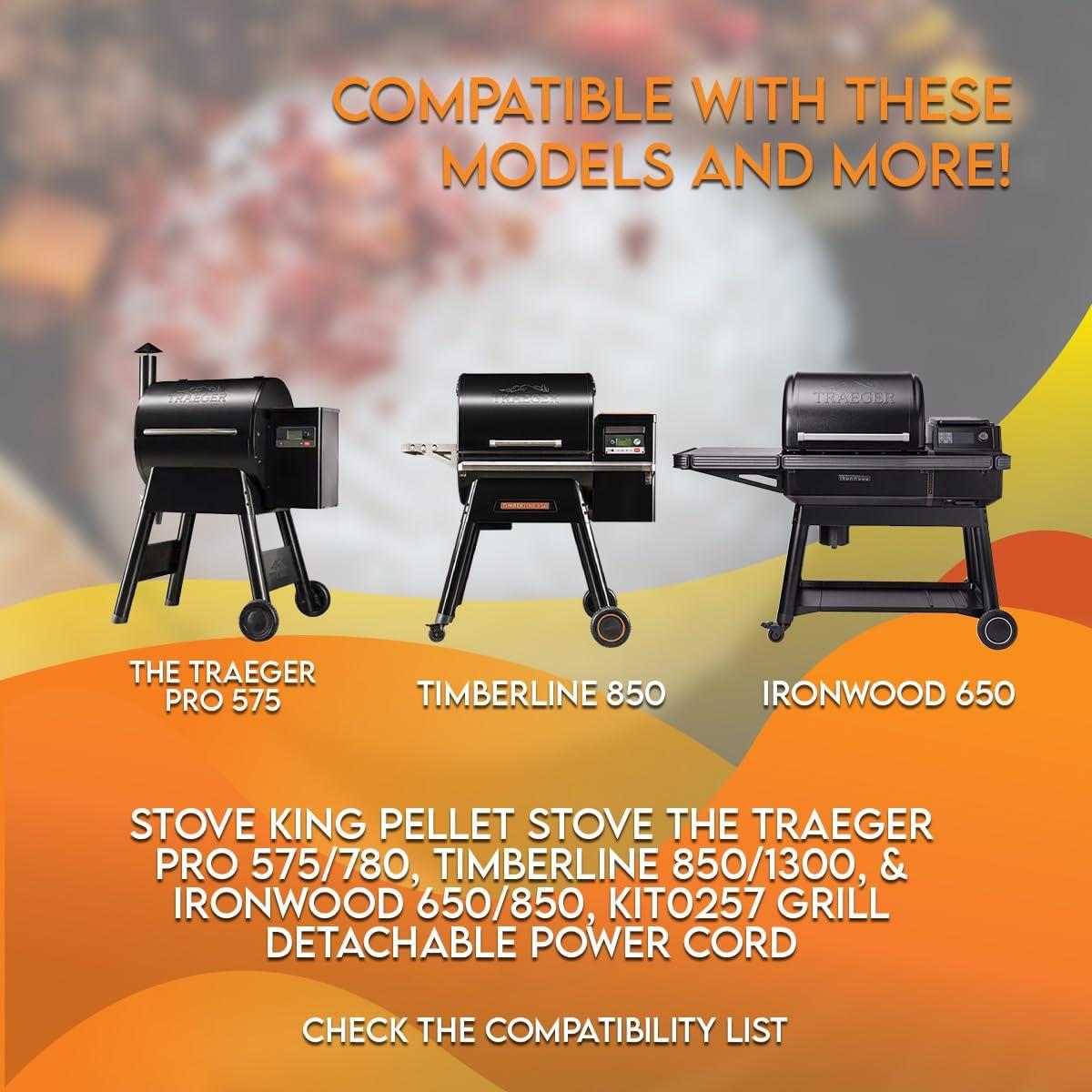 Cable de Poder Desmontable 4 pies Ceybo para Estufas Rey y Traeger