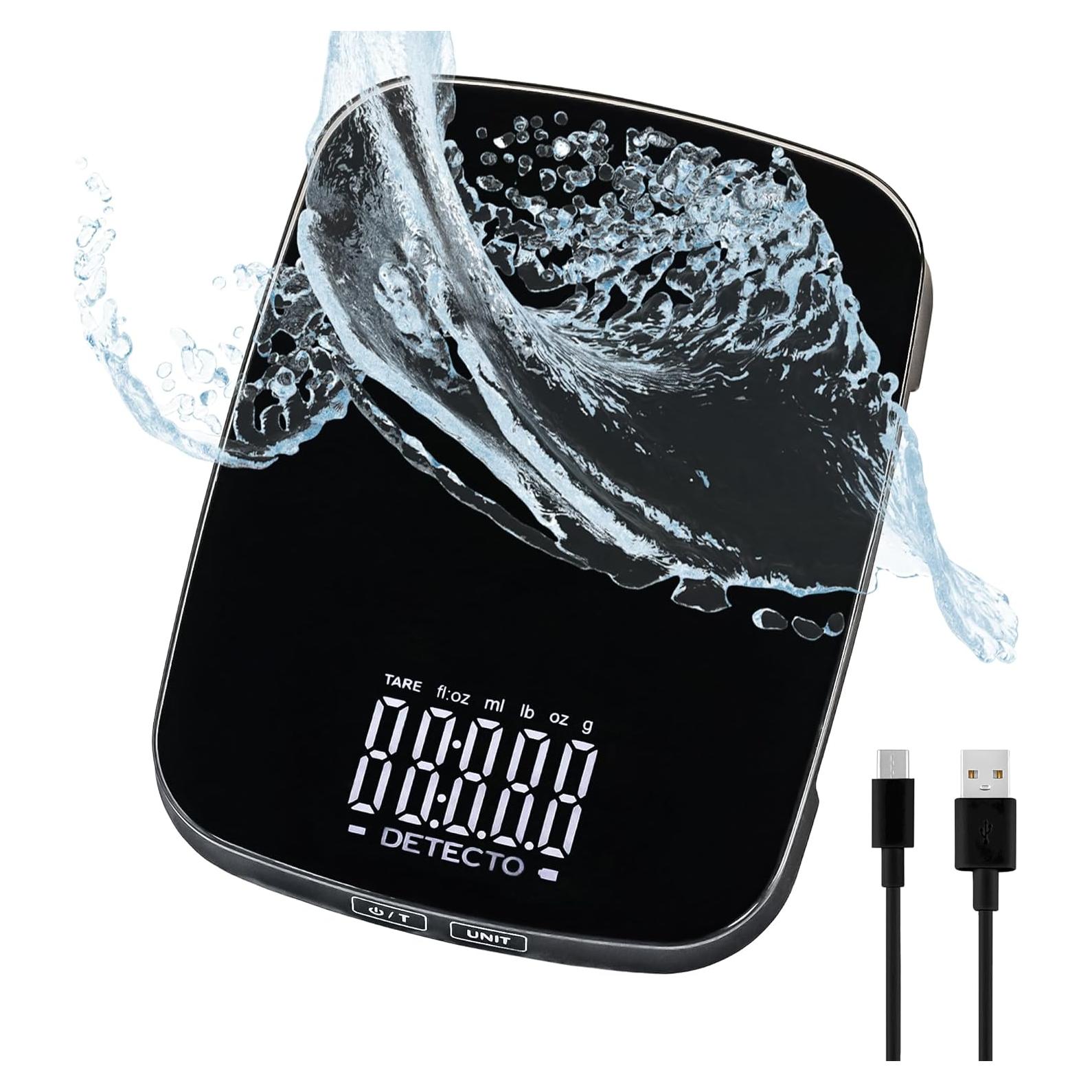 Balanza de Cocina Digital DETECTO 10 kg Vidrio Recargable USB