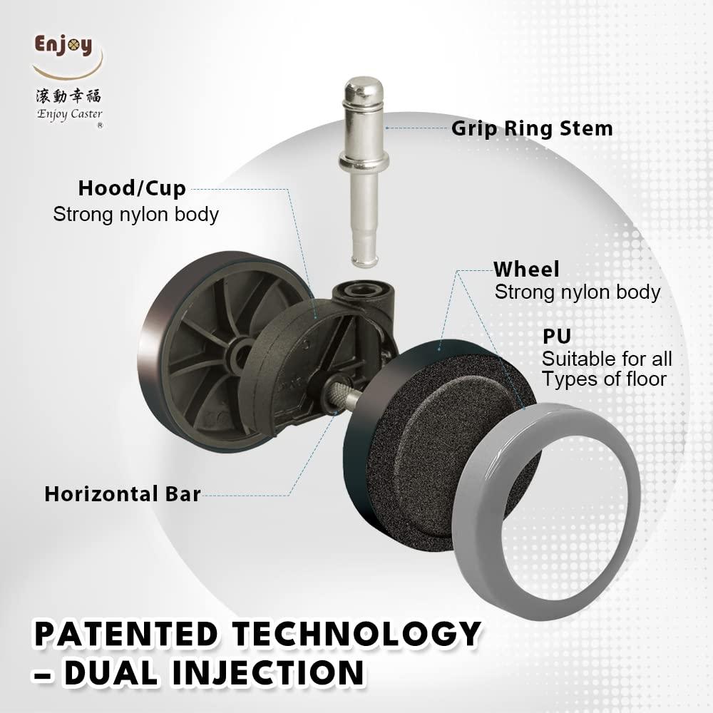 Ruedas Enjoy Caster 2" para Silla de Oficina - Poliuretano