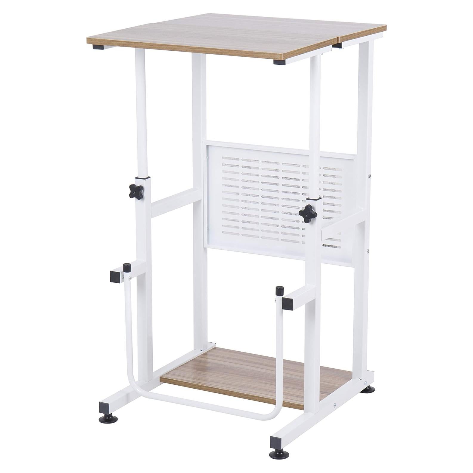 Escritorio de pie ajustable SDADI con reposapiés oscuro 98cm