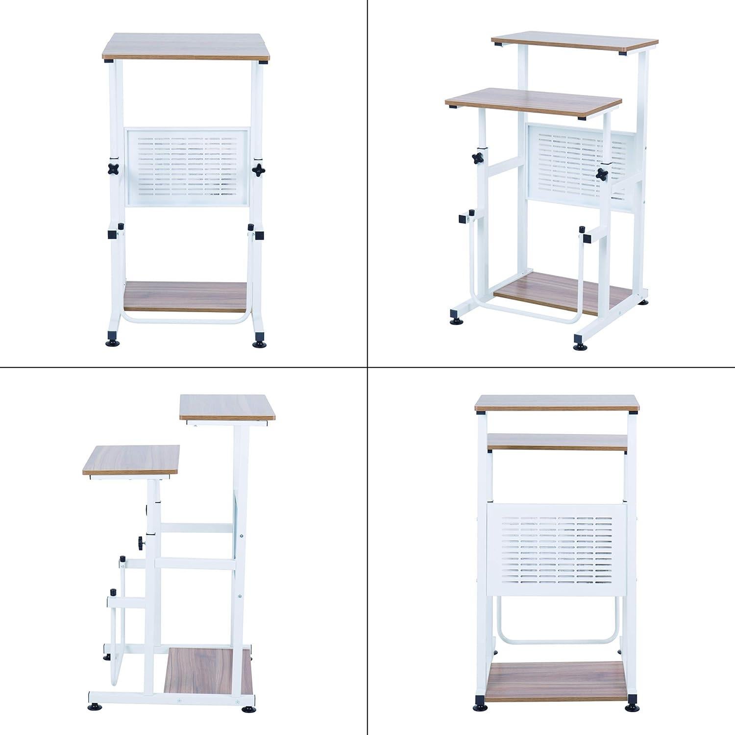 Escritorio de pie ajustable SDADI con reposapiés oscuro 98cm